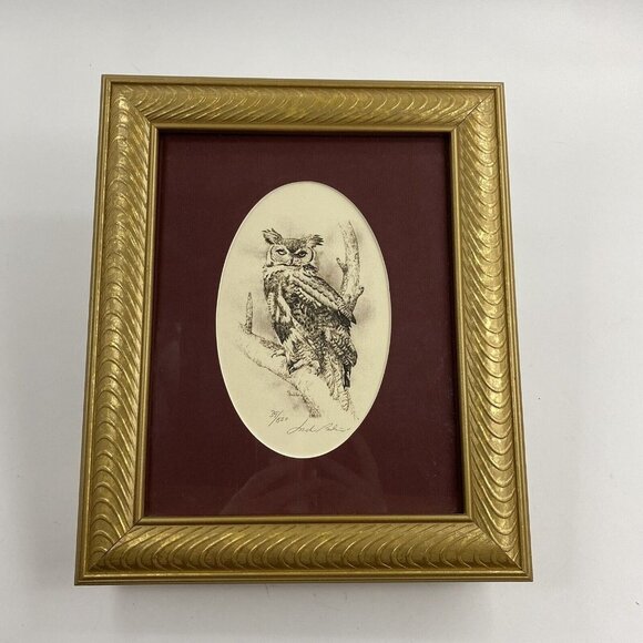 Jack Bolin Great Horned Owl Print Framed Wall Art Limited Edition numbered 39/50 - Picture 3 of 15